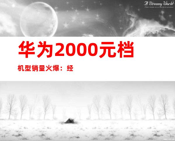 华为2000元档机型销量火爆：经济实惠受追捧